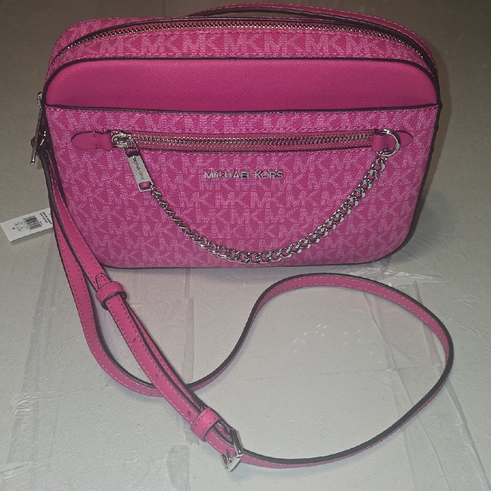 Michael Kors Authentic Jet Set Chain Crossbody Dragonfruit